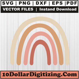 Boho-Rainbow-High-Resolution,-Rainbow-Png-Vector,-Rainbow-Line-Svg-Cut-File-For-Cricut-Silhouette-Printable-Files