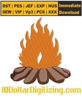 Bonfire-Embroidery-Design,-Campfire-Embroidery-Pattern,-Flame-Fire-Embroidery-Files-Instant-Download