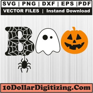 Boo-Spooky-Ghost-Png,-Boo-Spider-Vector,-Halloween-Ghost-Svg-Cut-File-For-Cricut-Silhouette-Printable-Files