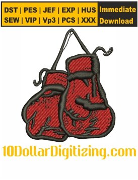 Boxing-Gloves-Logo-Embroidery-Design,-Gloves-Embroidery-File,-Boxing-Fight-Glove-Embroidery-Pattern,-Boxing-Gear-Embroidery-Files-Instant-Download