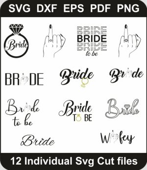 Bride-Svg-Bundle,-Bride-to-Be-Png-Pack,-Wedding-Bride-Svg-Cut-File-For-Cricut-Silhouette-Printable-Files