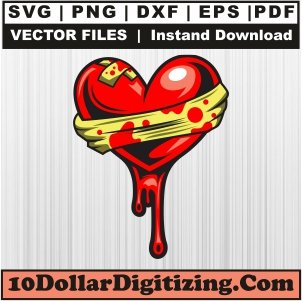 Broken-Heart-Bandage-Svg,-Heart-Dripping-Blood-Png-Vector,-Broken-Heart-Svg-Cut-File-For-Cricut-Silhouette-Printable-Files