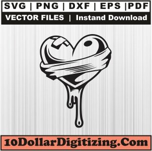 Broken-Heart-Bandage-Png,-Blood-Dripping-Heart-Vector,-Heart-Svg-Cut-File-For-Cricut-Silhouette-Printable-Files