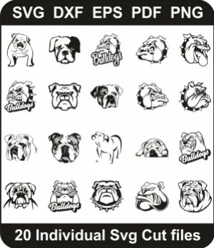 Bulldog-Svg-Pack,-Bulldog-Face-Png-Bundle,-Dog-Svg-Svg-Cut-File-For-Cricut-Silhouette-Printable-Files