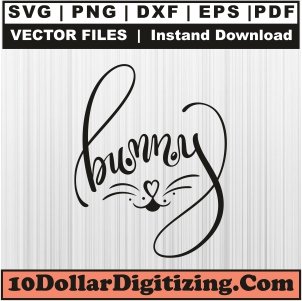 Bunny-Word-Art-Bunny-Face-Svg,-Bunny-Png-Vector,-Rabbit-Svg-Cut-File-For-Cricut-Silhouette-Printable-Files
