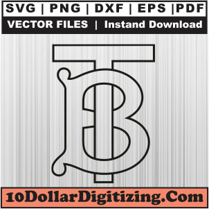 Burberry-Tb-Outline-Wall-Art-Prints,-Burberry-Png-Vector,-Burberry-Tb-Logo-Svg-Cut-File-For-Cricut-Silhouette-Printable-Files