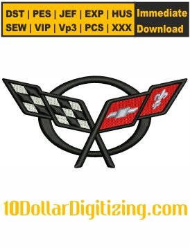 C5-Corvette-Cross-Flag-Embroidery-Design,-Corvette-Logo-Embroidery-Pattern,-Car-Auto-Logo-Embroidery-Files-Download