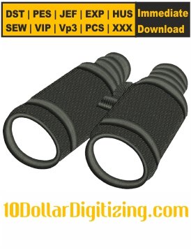 Binoculars-Embroidery-Design,-Telescope-Embroidery-Pattern,-Binocular-Embroidery-Files-Instant-Download