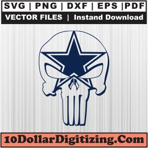Dallas-Cowboys-Skull-Png-Transparent,-Skull-Head-Vector,-Cowboys-Skull-Svg-Cut-File-For-Cricut-Silhouette-Printable-Files