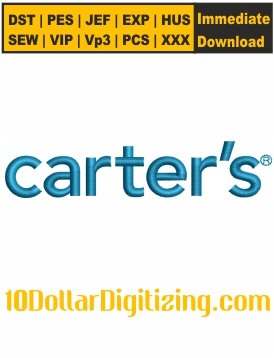 Carters-Embroidery-Design,-Brand-Logo-Embroidery-File,-Carters-Logo-Embroidery-Pattern,-Carters-Logo-and-Symbol-Embroidery-Files-Instant-Download
