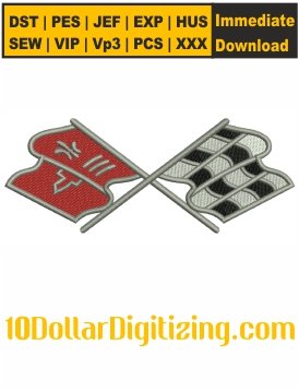 Chevrolet-Corvette-Flag-Embroidery-File,-Car-Logo-Embroidery-Patterns,-Corvette-Embroidery-Designs-Files-Instant-Download