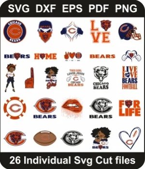 Chicago-Bears-Logo-Svg-Bundle,-Football-Team-Png-Pack,-NFL-Svg-Cut-File-For-Cricut-Silhouette-Printable-Files