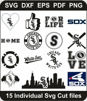Chicago-White-Sox-Logo-Svg-Pack,-Baseball-Team-Png-Pack,-MLB-Svg-Cut-File-For-Cricut-Silhouette-Printable-Files