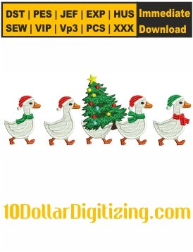 Christmas-Ducks-Machine-Embroidery-Designs,-Goose-Emboridery-Patterns,-Christmas-Day-Embroidery-Files-Download
