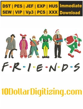 Christmas-Movie-Friends-Embroidery-Machine-Files,-Friends-Christmas-Embroidery-Designs-Download