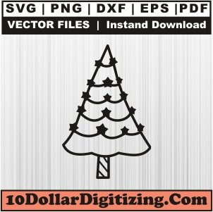 Christmas-Tree-Png-High-Resolution,-Christamas-Vector,-Christmas-Day-Svg-Cut-File-For-Cricut-Silhouette-Printable-Files
