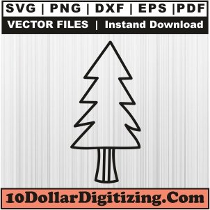 Christmas-Outline-Tree-Svg,-Christmas-Png-Vector,-Christmas-Day-Svg-Cut-File-For-Cricut-Silhouette-Printable-Files