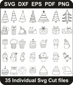 Christmas-Decorations-Svg-Pack,-Christmas-Png-Bundle,-Christmas-Day-Svg-Cut-File-For-Cricut-Silhouette-Printable-Files