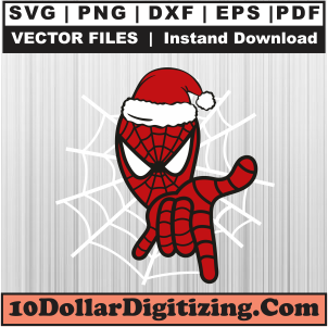 Christmas-With-Spiderman-Printable-Wall-Art,-Spiderman-Png-Vector,-Christmas-Svg-Cut-File-For-Cricut-Silhouette-Printable-Files
