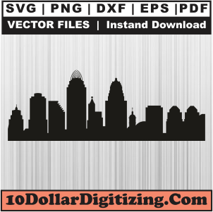 Cincinnati-Tower-Svg,-Cincinnati-Skyline-Png-Vector,-Cincinnati-Svg-Cut-File-For-Cricut-Silhouette-Printable-Files