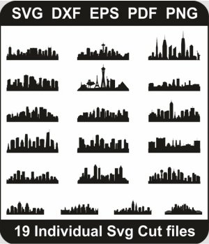 City-Skyline-Svg-Bundle,-City-Tower-Png-Pack,-City-Building-Svg-Cut-File-For-Cricut-Silhouette-Printable-Files