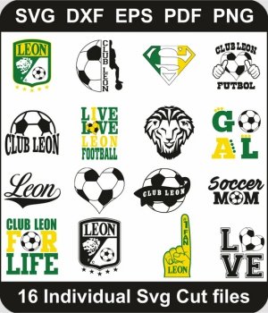 Club-Leon-Logo-Svg-Pack,-Club-Leon-Fc-Png-Bundle,-Football-Club-Svg-Cut-File-For-Cricut-Silhouette-Printable-Files