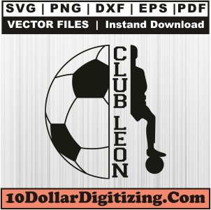 Club-Leon-Player-Vector,-Football-Club-Png,-Soccer-Team-Svg-Cut-File-For-Cricut-Silhouette-Printable-Files