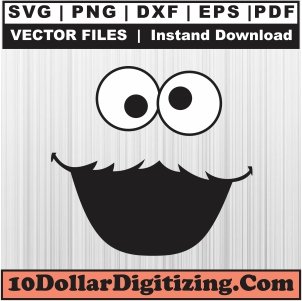 Cookie-Monster-Face-Svg,-Cookie-Monster-Png-Vector,-Cartoon-Svg-Cut-File-For-Cricut-Silhouette-Printable-Files