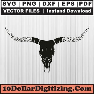 Cow-Skull-Png,-Cow-Skeleton-Png-Vector,-Skull-Svg-Cut-File-For-Cricut-Silhouette-Printable-Files