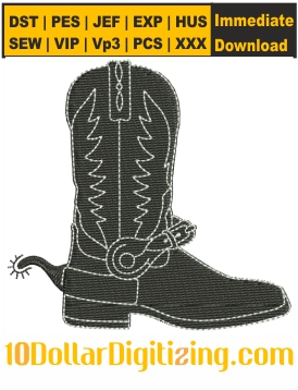 Cowboy-Boots-Logo-Embroidery-Design