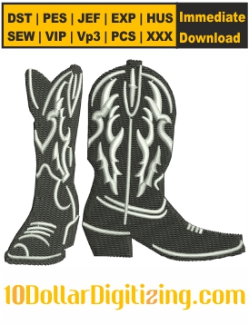 Logo-Cowboy-Boots-Embroidery-Design