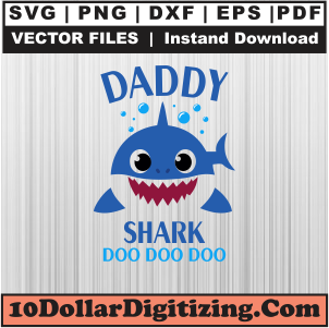 Daddy-Shark-Doo-Doo-Doo-Printable-Wall-Art,-Daddy-Shark-Png-Vector,-Fathers-Day-Svg-Cut-File-For-Cricut-Silhouette-Printable-Files
