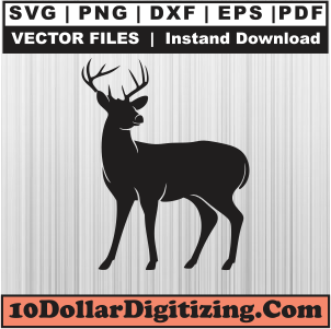 Deer-Logo-Engraved-Files,-Deer-Png-Vector,-Black-Deer-Svg-Cut-File-For-Cricut-Silhouette-Printable-Files