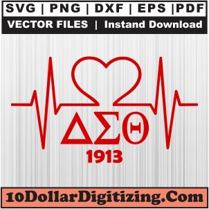 Delta-Sigma-Theta-Heartbeat-Svg,-Greek-Letter-Png-Vector,-Sorority-1913-Svg-Cut-File-For-Cricut-Silhouette-Printable-Files