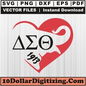 Delta-Sigma-Theta-1913-Elephant-Svg,-Heart-AEO-Elephant-Png-Vector,-Sorority-Svg-Cut-File-For-Cricut-Silhouette-Printable-Files