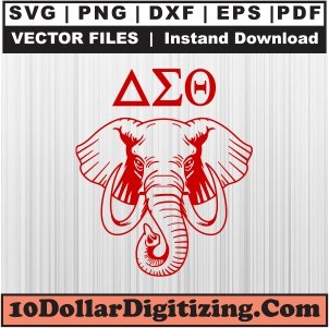 Delta-Sigma-Theta-Elephant-Png-Svg,-Greek-Letter-Vector,-Sorority-Svg-Cut-File-For-Cricut-Silhouette-Printable-Files