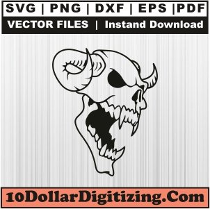 Demon-Skull-Horns-Svg,-Skull-Png-Vector,-Devil-Skull-Svg-Cut-File-For-Cricut-Silhouette-Printable-Files