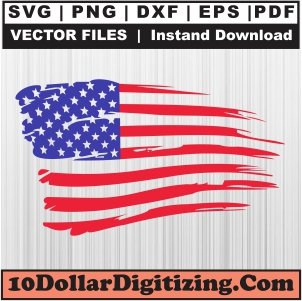 Distressed-American-Flag-Png,-USA-Flag-Vector,-4th-Of-July-Svg-Cut-File-For-Cricut-Silhouette-Printable-Files