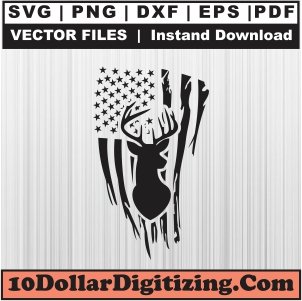 Deer-American-Flag-Svg,-USA-Flag-Png-Vecor,-Deer-Hunting-US-Flag-Svg-Cut-File-For-Cricut-Silhouette-Printable-Files