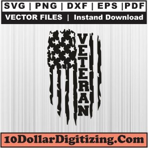 Distressed-USA-Flag-Veteran-Svg,-American-Flag-Png-Vector,-Army-Svg-Cut-File-For-Cricut-Silhouette-Printable-Files