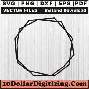 Hexagon-Frame-Svg,-Double-Hexagon-Fram-Png-Vector,-Hexagon-Frame-Logo-Svg-Cut-File-For-Cricut-Silhouette-Printable-Files