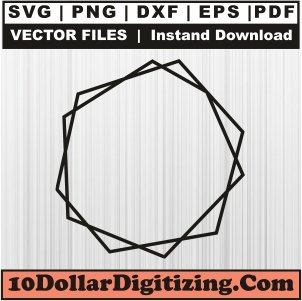 Double-Frame-Hexagon-Svg,-Hexagon-Outline-Png-Vector,-Hexagon-Dual-Line-Frame-Svg-Cut-File-For-Cricut-Silhouette-Printable-Files