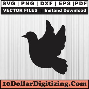 Flying-Dove-Png-High-Resolution,-Dove-Vector,-Birds-Svg-Cut-File-For-Cricut-Silhouette-Printable-Files