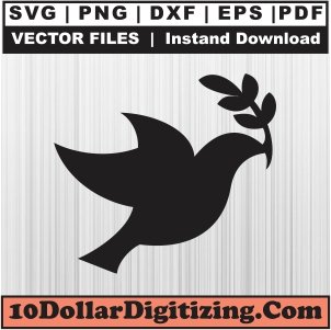 Dove-with-Olive-Branch-Png,-Dove-Vector,-Birds-Svg-Cut-File-For-Cricut-Silhouette-Printable-Files