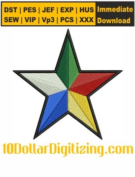 Druze-Star-Embroidery-Design,-Druze-Culture-Pride-Embroidery-Pattern,-Druze-People-Distressed-Star-Embroidery-Files-Instant-Download