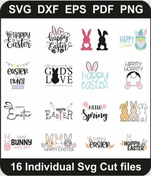 Easter-Svg-Bundle,-Happy-Easter-Png-Pack,-Easter-Bunny-Svg-Cut-File-For-Cricut-Silhouette-Printable-Files