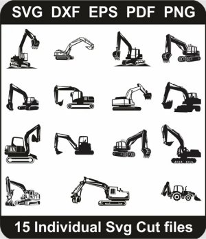 Excavator-Svg-Pack,-Excavator-Construction-Png-Bundle,-Dipper-Svg-Svg-Cut-File-For-Cricut-Silhouette-Printable-Files