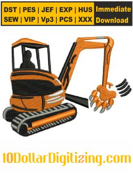 Excavators-Embroidery-Design