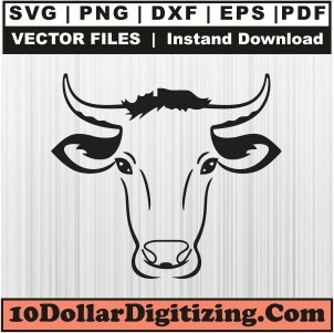 Cow-Face-Svg,-Cow-Png-Vector,-Animal-Svg-Cut-File-For-Cricut-Silhouette-Printable-Files