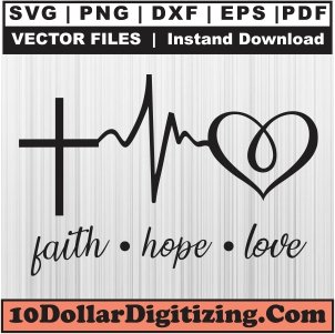 Faith-Hope-Love-Heartbeat-Svg,-Christian-Png-Vector,-Religion-Svg-Cut-File-For-Cricut-Silhouette-Printable-Files